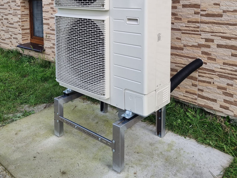 STERR heat pump floor stand with a load capacity of 500 kg - Air conditioning stand made of stainless steel - Adjustable - Max. 1035x560x345 mm