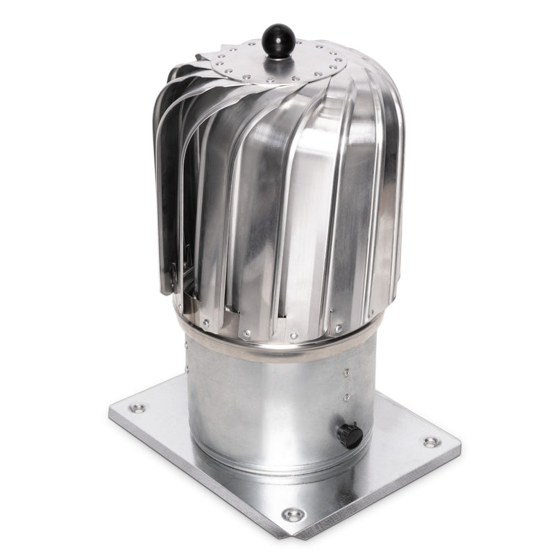 ERC150AB - 150 mm Aluminum Elongated Rotary Chimney Cowl with a Base
