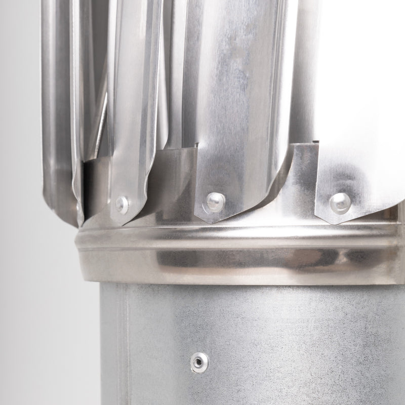 ERC150AB - 150 mm Aluminum Elongated Rotary Chimney Cowl with a Base