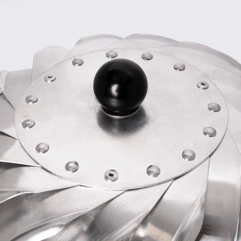 SRC200AB - 200 mm Aluminum Spherical Rotary Chimney Cowl with a Base