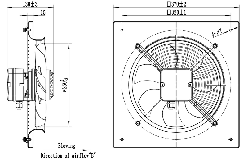 STERR Axial Fan 250 mm / 10'' - AXF250B