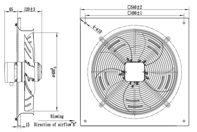 STERR Axial Fan 400 mm / 16'' - AXF400B