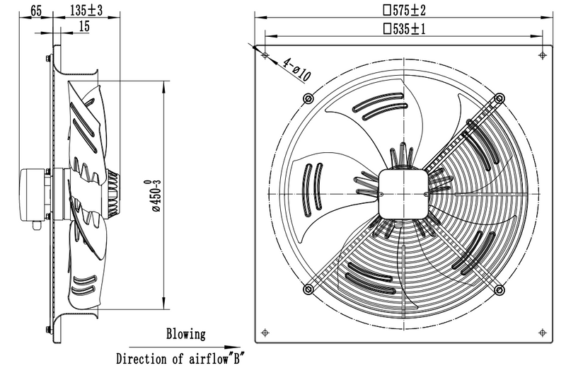 STERR Axial Fan 450 mm / 18'' - AXF450B