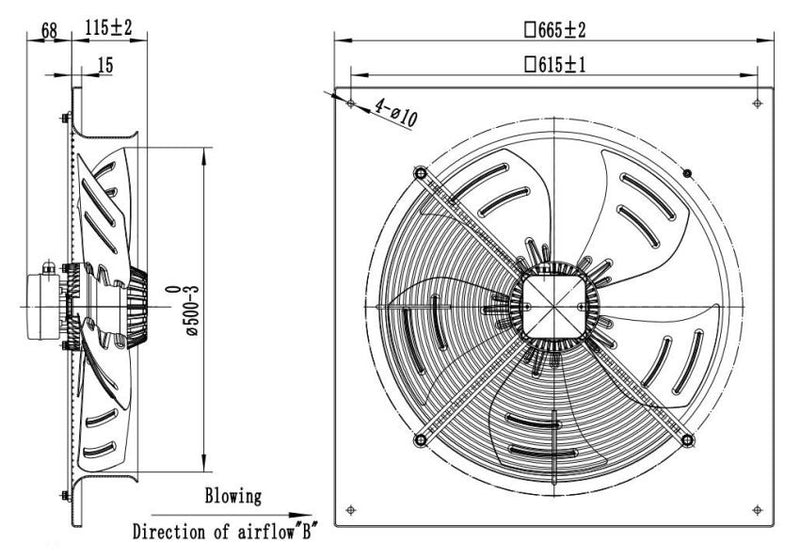 STERR Axial Fan 500 mm / 20'' - AXF500B