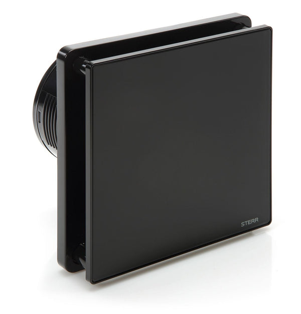 Matte Black Bathroom Extractor Fan with Glass Front with Timer 100 mm / 4" - BFS100T-MB