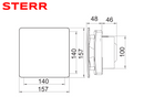 STERR BSL100T - 100 mm Compact Bathroom Fan, Timer, 95 m³/h, White
