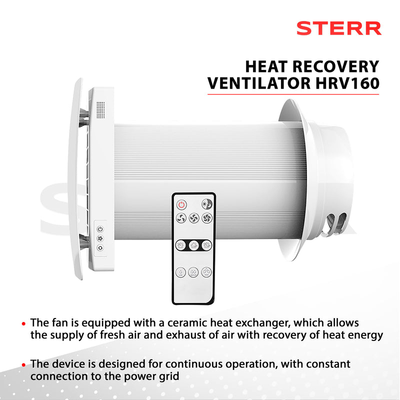 STERR - Fan with heat recovery – HRV160