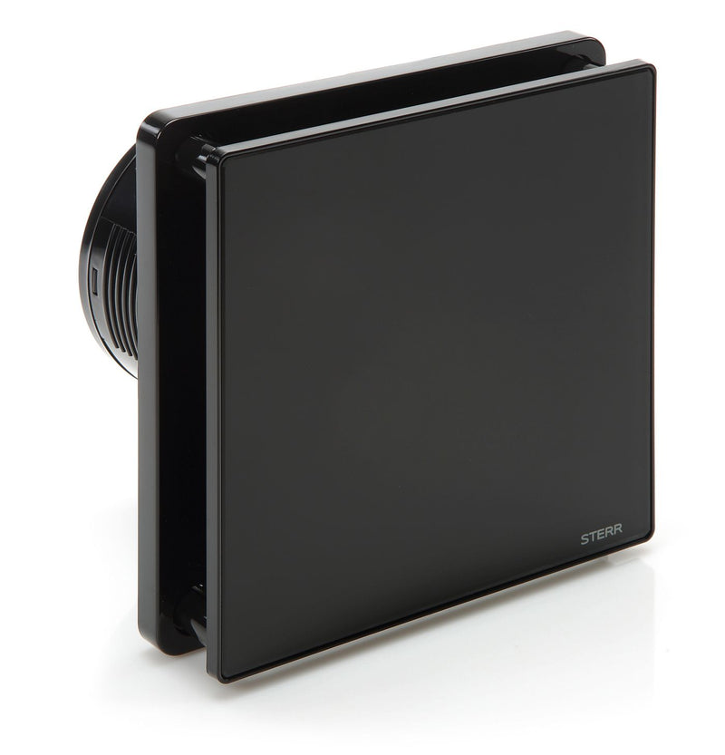 Black Bathroom Extractor Fan with Glass Front 100 mm / 4" - BFS100-B